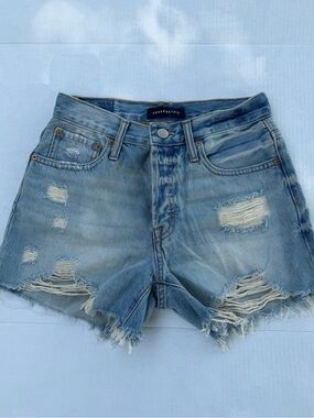 Aeropostale Light Blue Distressed Denim Cutoff Shorts